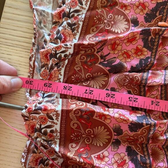 Temofun Indian inspired tunic orange print with ties at the neckline - M - Picture 4 of 5